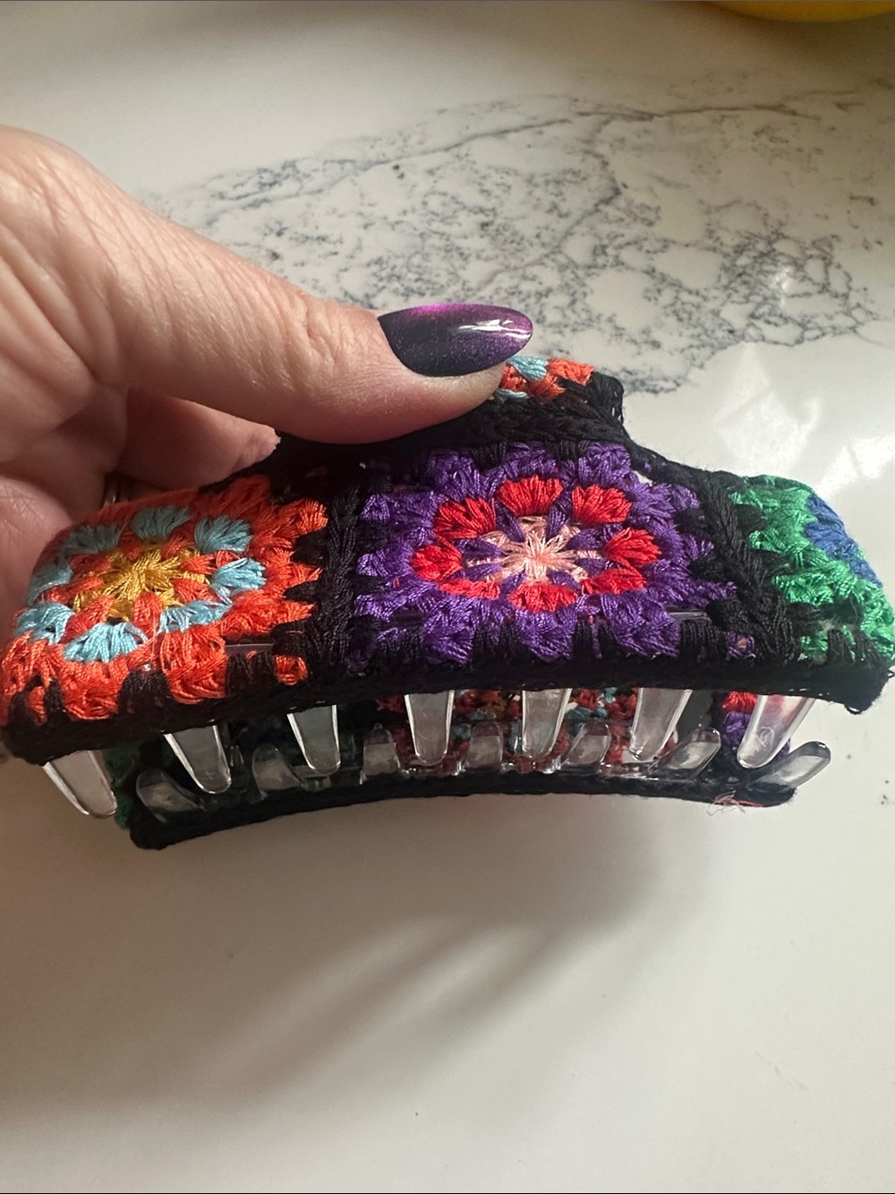 Crochet Multicolor Hair Claw Clip - Women Accessories Hair Accessory